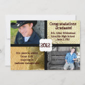 国のバーラップの写真の卒業の発表 案内状 (正面)