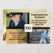 国のバーラップの写真の卒業の発表 案内状 (正面/裏面)