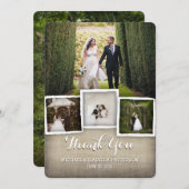 国のバーラップの結婚式の写真のサンキューカード サンキューカード (正面/裏面)