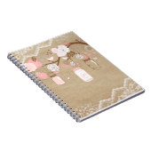 国のバーラップ及びレースのメーソンジャーの木 ノートブック (右側)