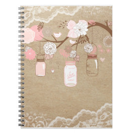 国のバーラップ及びレースのメーソンジャーの木 ノートブック