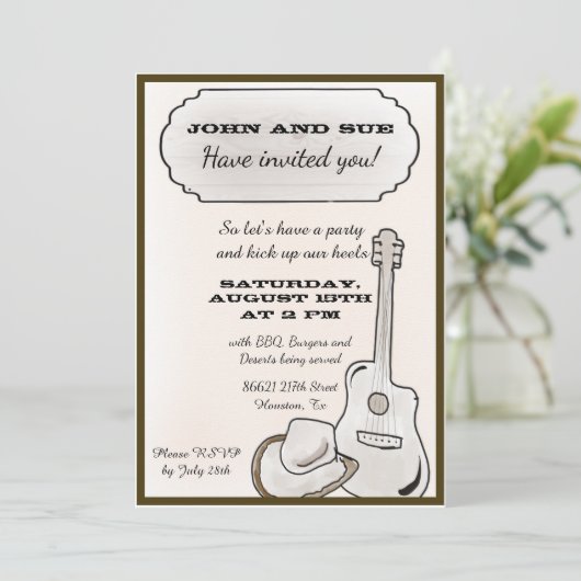 国のパーティーテーマ招待状-帽子の取得 招待状 (スタンド正面)