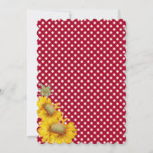 国のヒマワリおよびギンガムの点検の誕生日 招待状 (裏面)