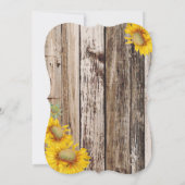 国のヒマワリおよび素朴な木製のベビーシャワー 招待状 (裏面)