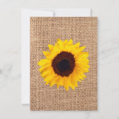 国のヒマワリのバーラップのプリントの結婚式招待状 招待状 (裏面)