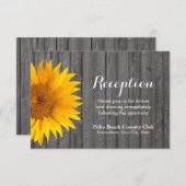 国のヒマワリの納屋の木製の結婚披露宴 エンクロージャーカード (正面/裏面)