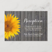 国のヒマワリの納屋の木製の結婚披露宴 エンクロージャーカード (正面)