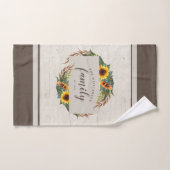 国のヒマワリ材素朴のファミリ名 バスタオルセット (ハンドタオル)