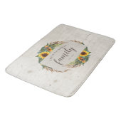 国のヒマワリ材素朴のファミリ名 バスマット (アングル)