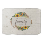 国のヒマワリ材素朴のファミリ名 バスマット (正面)