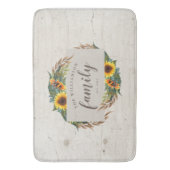 国のヒマワリ材素朴のファミリ名 バスマット (正面縦)