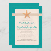 国のビーチの行先のブライダルシャワーの招待状 招待状 (正面/裏面)