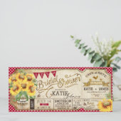 国のピクニックヒマワリの素朴なブライダルシャワー セーブザデート (スタンド正面)