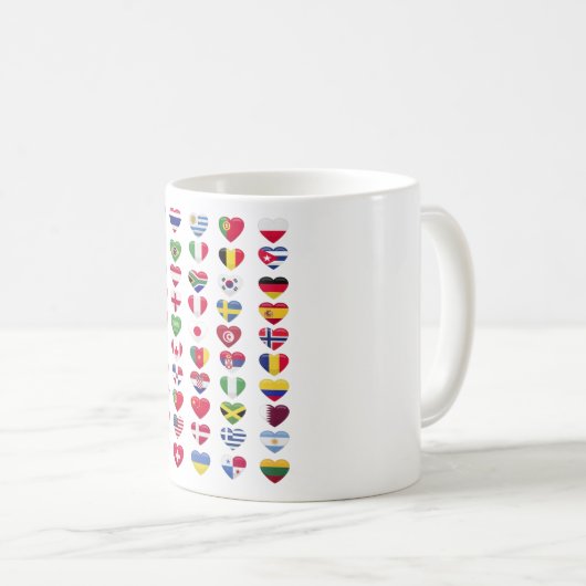 国のフラグのハート図形 コーヒーマグカップ (正面右)