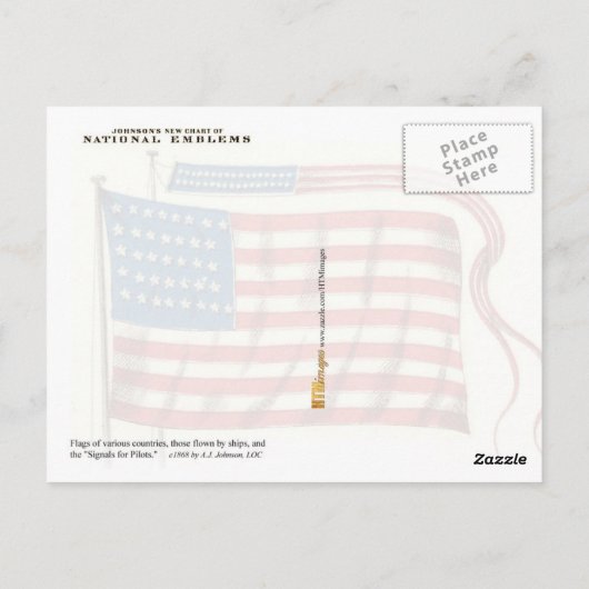 国のフラグ – ヴィンテージグラフ ポストカード (裏面)