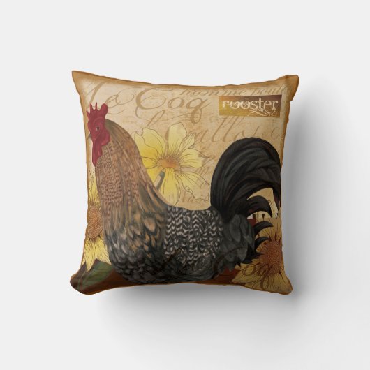 国のフランスのなオンドリの枕 クッション (正面)