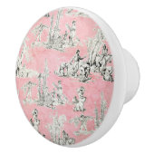 国のフランスのピンクと黒のトイレパターン セラミックノブ (右)