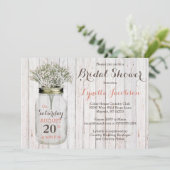 国のブライダルシャワーのベビーの呼吸ピンク 招待状 (スタンド正面)