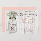 国のブライダルシャワーのベビーの呼吸ピンク 招待状 (正面/裏面)