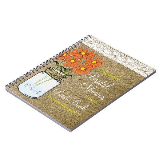 国のブライダルシャワーの来客名簿 ノートブック (左側)