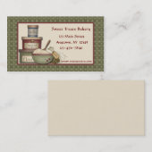 国のベーキング、緑の点検のボーダー、名刺 名刺 (正面/裏面)