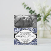 国のペイズリーの新生児の男の子の誕生の発表 案内状 (スタンド正面)