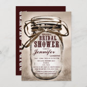 国のメーソンジャーのブライダルシャワー招待状 招待状 (正面/裏面)