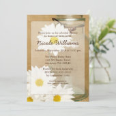 国のメーソンジャーの白いデイジーのブライダルシャワー 招待状 (スタンド正面)