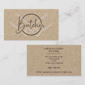 国のモダンクラフトブッチャーロゴ 名刺 (正面/裏面)