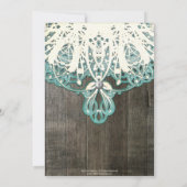 国のレースの木製の素朴なブライダルシャワーの招待 招待状 (裏面)