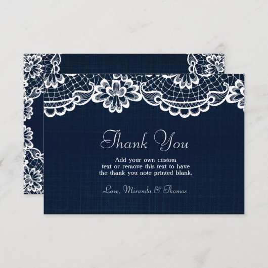 国のレース及びデニムのサンキューカード サンキューカード (正面/裏面)