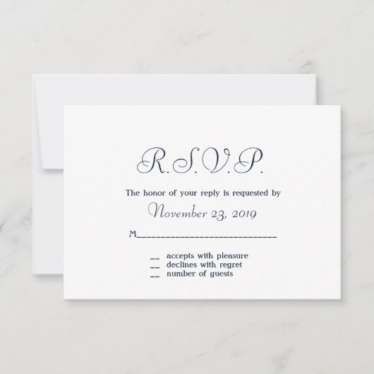 国のレース及びデニムの応答カード 出欠カード (正面)