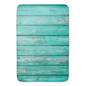 国のヴィンテージの動揺してで古い青緑木 バスマット (正面縦)