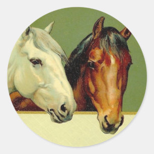 国のヴィンテージショーの馬のステッカー ラウンドシール