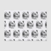 国のヴィンテージタイル張りのロングパーティー組織 薄葉紙 (正面)