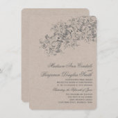 国のヴィンテージ素朴が盛んな結婚式の誘い 招待状 (正面/裏面)