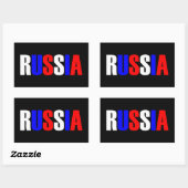 国の三色旗のロシア語の単語 長方形シール (シート)