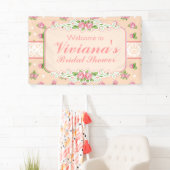 国の上品、モモのばら色のブライダルシャワーの旗 横断幕 (インサイチュ)