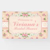 国の上品、モモのばら色のブライダルシャワーの旗 横断幕 (横)