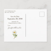 国の写真カジュアルデイジー日付の保存 案内ポストカード (裏面)