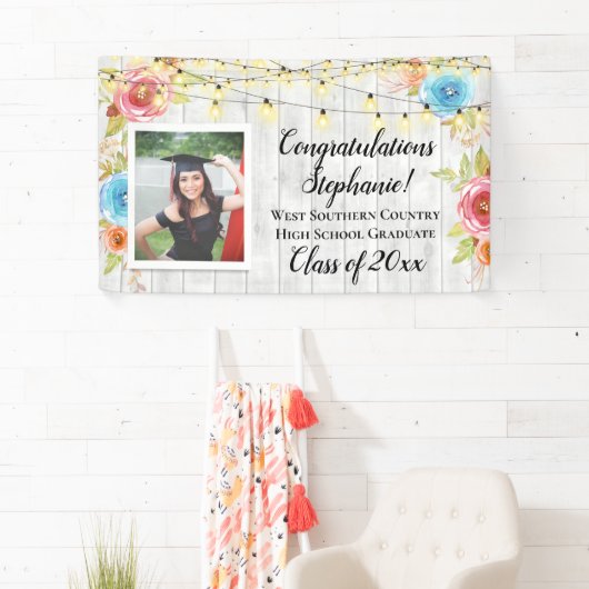 国の写真パーソナライズされた卒業バナー記号 横断幕 (インサイチュ)