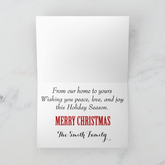 国の写真素朴クリスマスカード シーズンカード (内部)