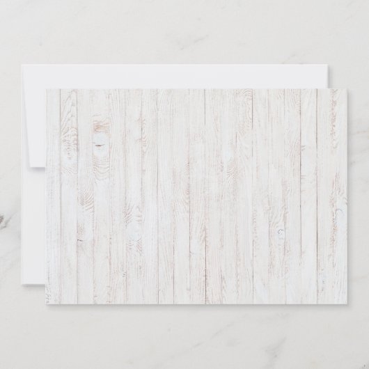 国の写真素朴日付のウェディングカードを保存 招待状 (裏面)