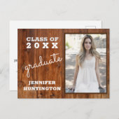 国の写真素朴2025卒業パーティーの招待 インビテーションポストカード (正面/裏面)