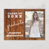 国の写真素朴2025卒業パーティーの招待 インビテーションポストカード (正面)