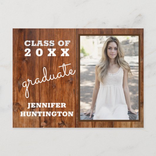 国の写真素朴2025卒業パーティーの招待 インビテーションポストカード (正面)