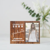 国の写真素朴2025卒業パーティーの招待 インビテーションポストカード (スタンド正面)