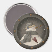 国の初期の雪だるま マグネット (正面/裏面)