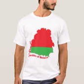 国の地図にあるベラルーシ国旗 Tシャツ (正面)