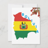 国の地図におけるボリビア国旗 シーズンカード (正面)